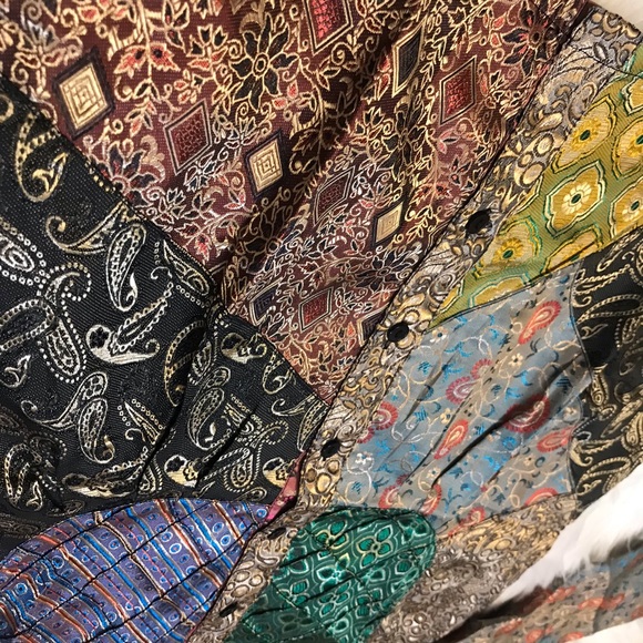 Sacred Threads Bohemian Indian silk beautiful colorful patchwork pattern - Picture 5 of 11